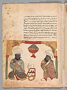 "The Merchant Listens to the Workman Playing Cymbals", Folio from a Kalila wa Dimna