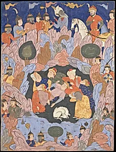 "The Seven Sleepers of Ephesus", Folio from a Falnama (Book of Omens)