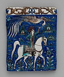 Tile with an Image of a Prince on Horseback