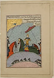 "Timur before Battle", Folio from a Dispersed Copy of the Zafarnama (Book of Victories) of Sharaf al-din 'Ali Yazdi by Sharaf al-din 'Ali Yazdi|Ya'qub ibn Hasan, known as Siraj al-Husaini