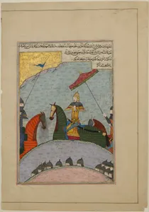 "Timur before Battle", Folio from a Dispersed Copy of the Zafarnama (Book of Victories) of Sharaf al-din 'Ali Yazdi