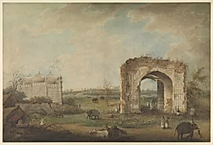 View of a Mosque and Gateway at Motijhil by Sita Ram