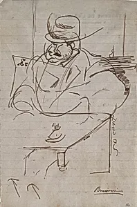 Man at a Café Table, Paris by Umberto Boccioni