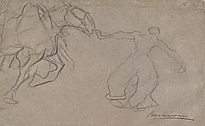 Man Leading a Horse (recto); Study of a Man (verso)