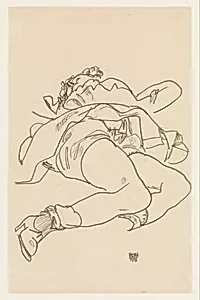 Reclining Woman with Raised Skirt