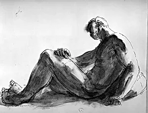 Seated Male Figure by Daniel Rasmusson