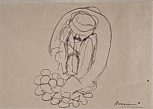 Study for "The Street Pavers": Man Laying Paving Stones by Umberto Boccioni