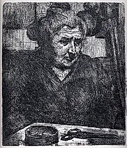 The Artist's Mother at a Table by Umberto Boccioni