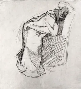 Woman Leaning on a Chair (The Artist's Sister)