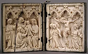 Diptych with Adoration of the Magi and Crucifixion