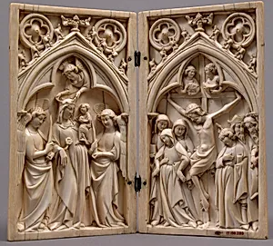 Diptych with the Crucifixion and the Coronation of the Virgin