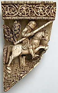 Fragment with Knight on Horseback