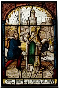 Glass Panel of Saint Nicholas by Jacob Cornelisz van Oostsanen