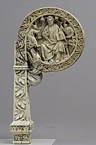 Ivory Crozier Head with Christ in Majesty and Throne of Wisdom