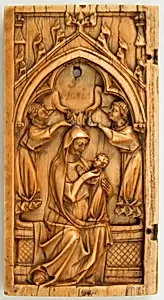 Leaf from a Diptych with the Virgin and Child and Angels