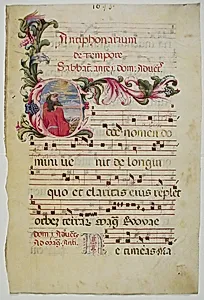 Manuscript Leaf with Initial E, from an Antiphonary