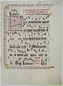Manuscript Leaf with Initial F, from an Antiphonary