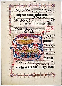 Manuscript Leaf with Initial S, from a Gradual