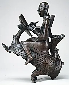 Monk-Scribe Astride a Wyvern