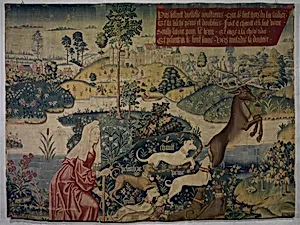 Old Age Drives the Stag out of a Lake and the Hounds Heat, Grief, Cold, Anxiety, Age, and Heaviness Pursue Him: (from The Hunt of the Frail Stag)