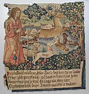 Old Age Drives the Stag out of a Lake and the Hounds Cold, Heat, Anxiety, Vexation, Heaviness, Fear, Age, and Grief Attack Him, (from The Hunt of the Frail Stag)
