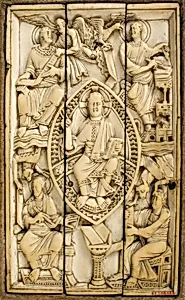 Plaque with Christ in Majesty and the Four Evangelists