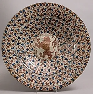 Plate with Heraldic Shield of a Rampant Lion