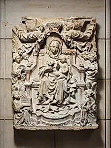 Relief with Enthroned Virgin and Child surrounded by Angels