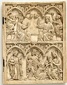 Right Wing of a Diptych with Coronation of the Virgin and Adoration of the Magi