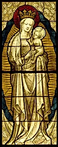 Stained Glass Panel with the Virgin and Child