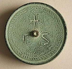 Three Round Copper-Alloy Balance Weight with Cross