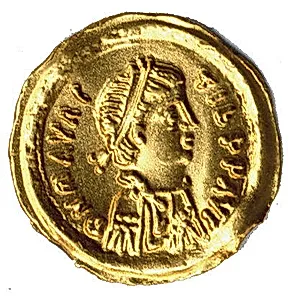 Tremissis of Emperor Maurice Tiberius (r. 582–602)