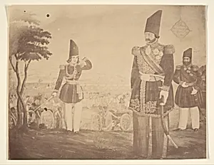 [A Persian revue in a painting that once belonged to Ardeshir Mirza, uncle of the king.] by Luigi Pesce