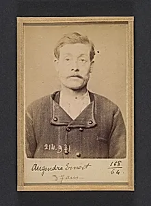 Augendre. Ernest. 37 ans, né à St-Pierre le Moutier (Nièvre). Maçon. Anarchiste. 1/3/94. by Alphonse Bertillon