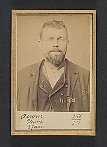 Auvin. Henri. 37 ans, né à St-Meme (Charente-Inférieure). Chaudronnier. Anarchiste. 1/3/94. by Alphonse Bertillon