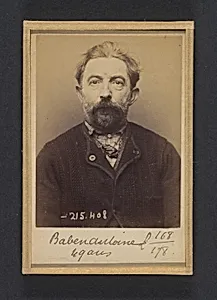 Baben. Hyppolyte, Antoine. 49 ans, né à St Sermain (Aveyron). Serrurier. Anarchiste. 9/3/94. by Alphonse Bertillon