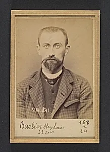 Barbier. Louis, Alexandre. 31 ans, né à Jussecourt (Marne). Comptable. Anarchiste. 27/2/94. by Alphonse Bertillon