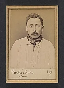 Barbier. Émile, Alphonse. 36 ans, né à Paris. Peintre en bâtiment. Anarchiste. 26/2/94. by Alphonse Bertillon