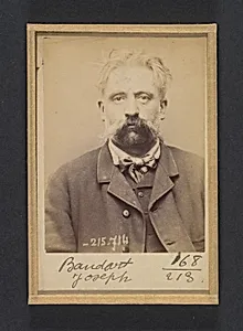 Baudart. Joseph, Philippe. 42 ans, né à Reims le 25/3/51. Boucher. Anarchiste. 15/3/94. by Alphonse Bertillon