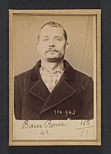 Baur. Pierre. 41 ans, né à St Leonard (Haute-Vienne). Cordonnier. Anarchiste. 1/3/94. by Alphonse Bertillon