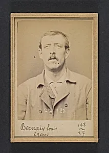 Bernaix. Louis. 29 ans, né à Clichy. Couvreur. Anarchiste. Fiché le 27/2/94. by Alphonse Bertillon