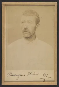 Bourguoin. Hubert, Jules. 51 ans, né le 17/8/42 à Jelles (Seine & Marne). Maçon. Anarchiste. 2/7/94. 