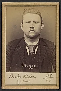 Buhr. Victor. 25 ans, né à Cologne (Allemagne). Peintre décorateur. Anarchiste. 2/3/94. by Alphonse Bertillon