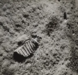 Buzz Aldrin's Footprint on the Surface of the Moon