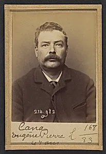Cana. Eugène, Pierre. 47 ans, né à Paris XIe. Monteur en bronze. Anarchiste. 2/3/94.  by Alphonse Bertillon
