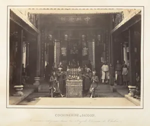 Cérémonie religieuse dans la Pagode Chinoise de Cholen, Saïgon, Cochinchine