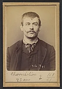 Charrié. Léon, Joseph. 27 ans, né à Paris XVllle. Garçon Plombier. Anarchiste. 1/3/94. by Alphonse Bertillon