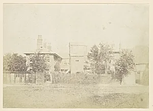 [Compound of Buildings Surrounded By Fence] by Unknown