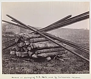 Confederate Method of Destroying Rail Roads at McCloud Mill, Virginia by Andrew Joseph Russell|Mathew B. Brady