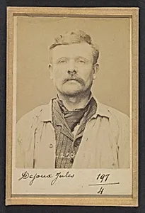 Dejoux. Jules. 46 ans, né le 16/6/48 à La Châtre (Indre). Maçon. Délit de presse. 2/7/94. by Alphonse Bertillon